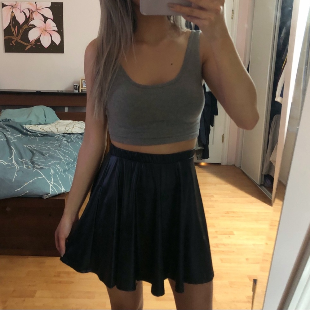 F21 Faux Leather Skater Skirt